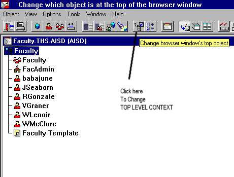 Click here to change to level object displayed by NWAdmin.